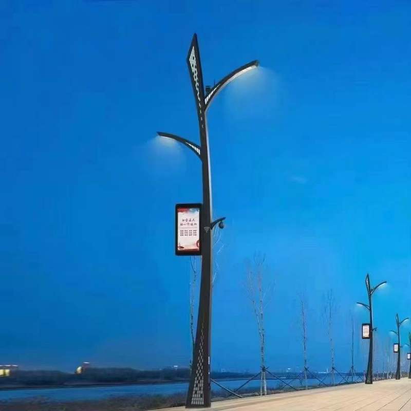 Lumini stradale inteligente eoliene și solare, stâlpi de lumină inteligenți cu ecrane de afișare -127-20230619