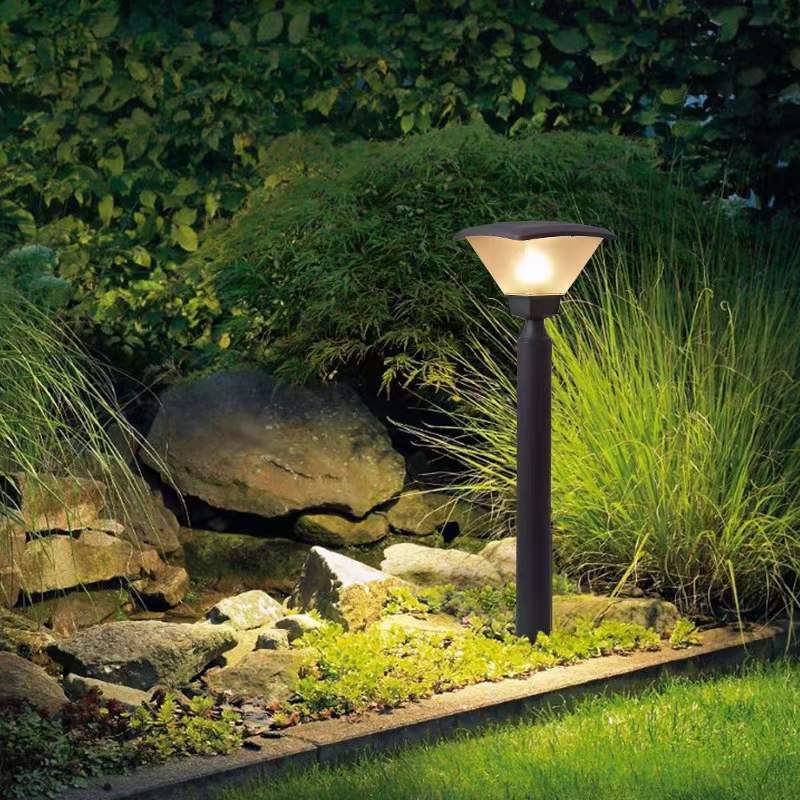 Solar powered lawn lamp, community garden courtyard column lamp -140-20230626